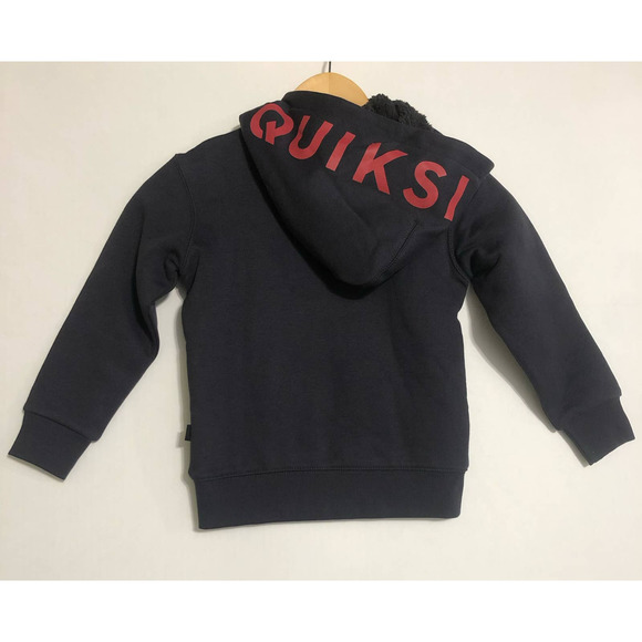 Quiksilver Toddler Black Blue Lined Full Zip Front Hoodie Sweatshirt Size 3 - Picture 2 of 5